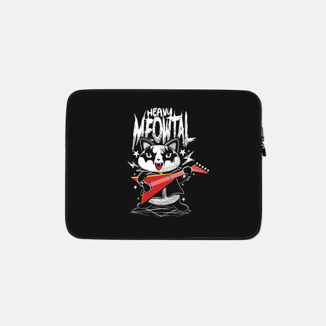 Heavy Meowtal-none zippered laptop sleeve-erion_designs
