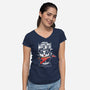 Heavy Meowtal-womens v-neck tee-erion_designs