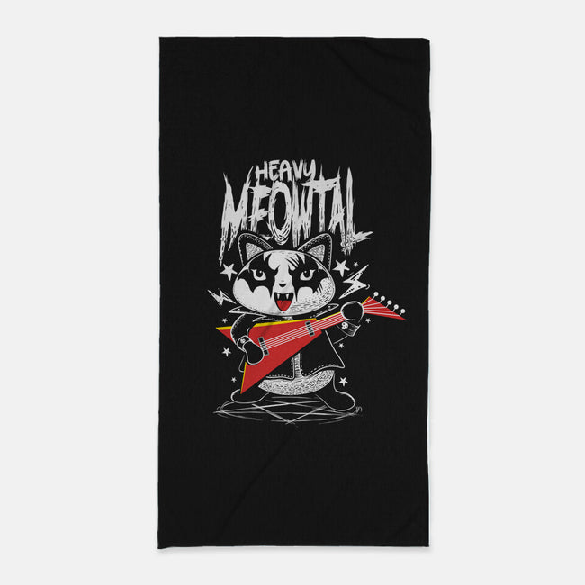 Heavy Meowtal-none beach towel-erion_designs