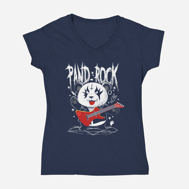Pand-Rock-womens v-neck tee-erion_designs