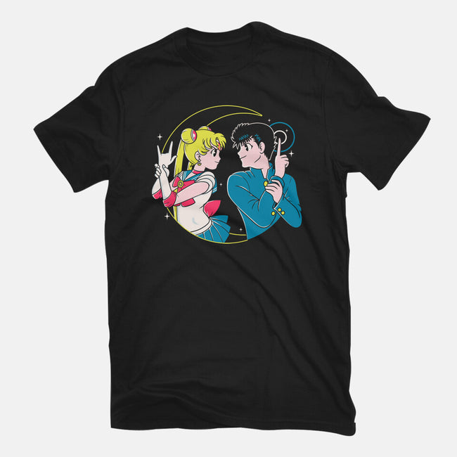Retro Anime Battle-womens basic tee-Eoli Studio