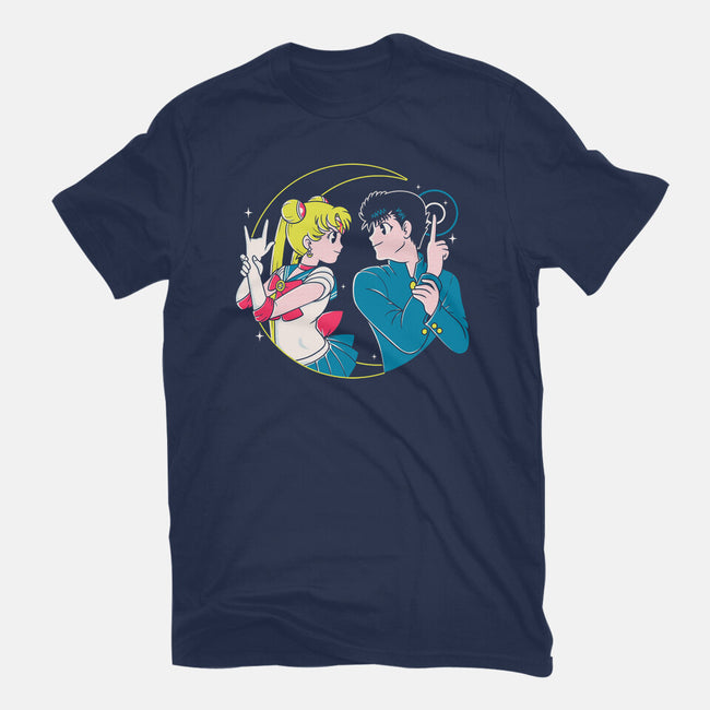 Retro Anime Battle-mens heavyweight tee-Eoli Studio