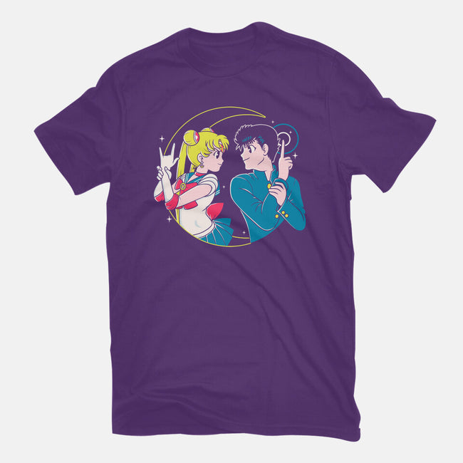 Retro Anime Battle-womens basic tee-Eoli Studio