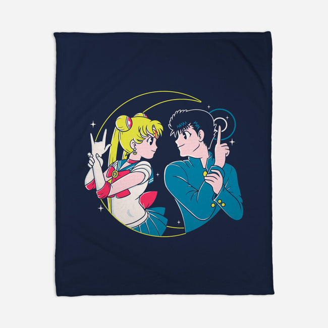 Retro Anime Battle-none fleece blanket-Eoli Studio