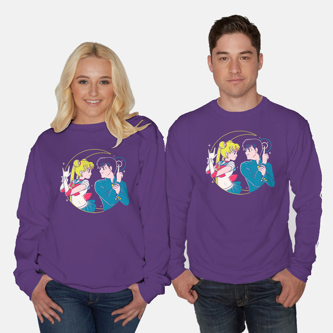 Retro Anime Battle-unisex crew neck sweatshirt-Eoli Studio