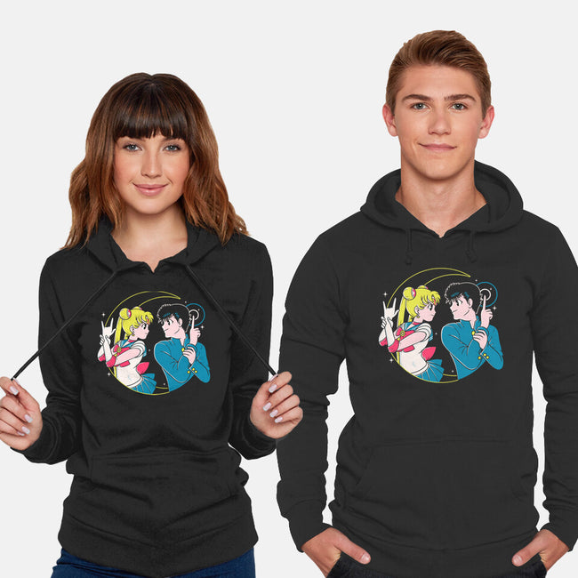 Retro Anime Battle-unisex pullover sweatshirt-Eoli Studio