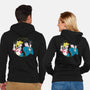 Retro Anime Battle-unisex zip-up sweatshirt-Eoli Studio