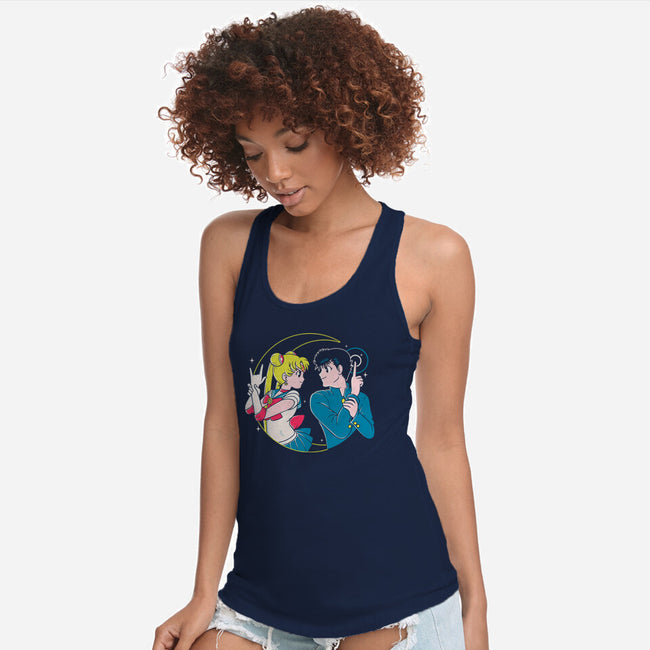 Retro Anime Battle-womens racerback tank-Eoli Studio