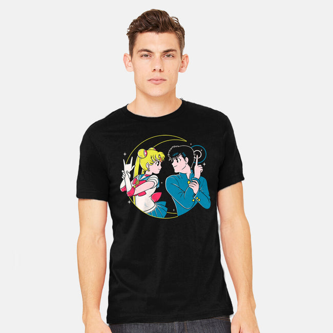 Retro Anime Battle-mens heavyweight tee-Eoli Studio