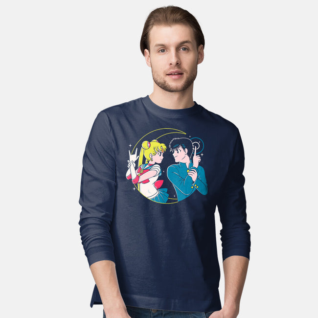 Retro Anime Battle-mens long sleeved tee-Eoli Studio