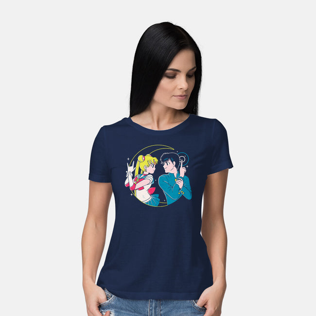 Retro Anime Battle-womens basic tee-Eoli Studio