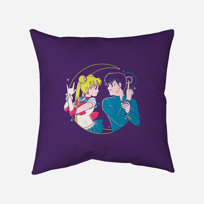 Retro Anime Battle-none removable cover w insert throw pillow-Eoli Studio
