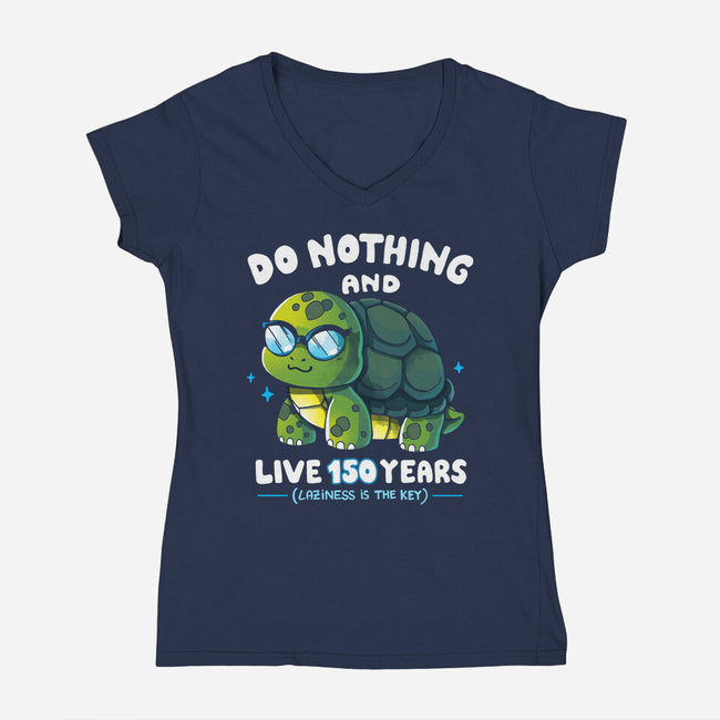 Laziness Is The Key-womens v-neck tee-Vallina84