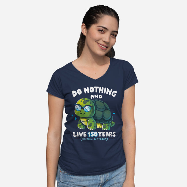 Laziness Is The Key-womens v-neck tee-Vallina84