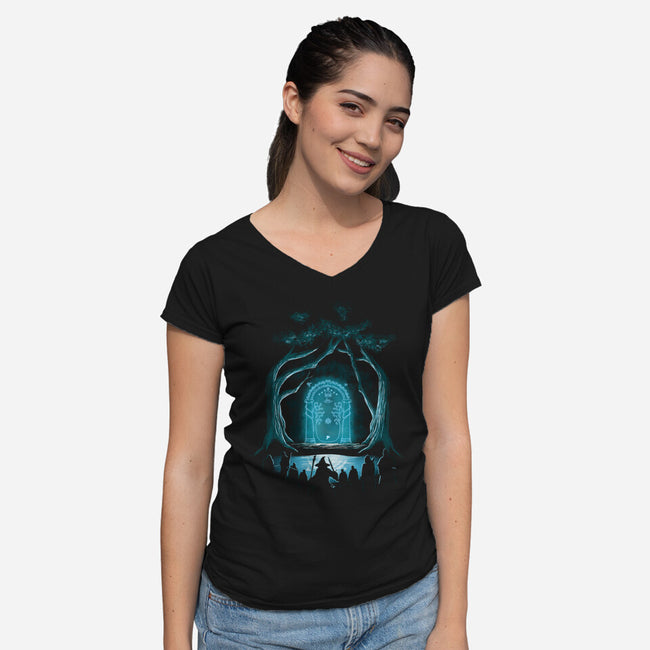 Doors Of Durin-womens v-neck tee-jacnicolauart