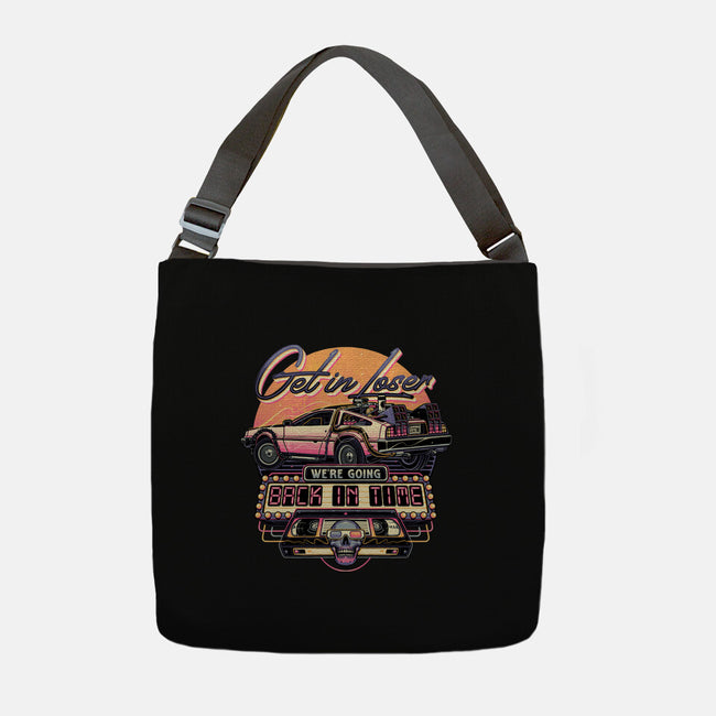 Get In We're Going Back In Time-none adjustable tote bag-momma_gorilla