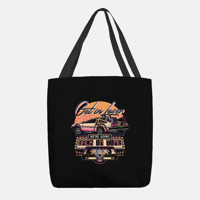 Get In We're Going Back In Time-none basic tote bag-momma_gorilla