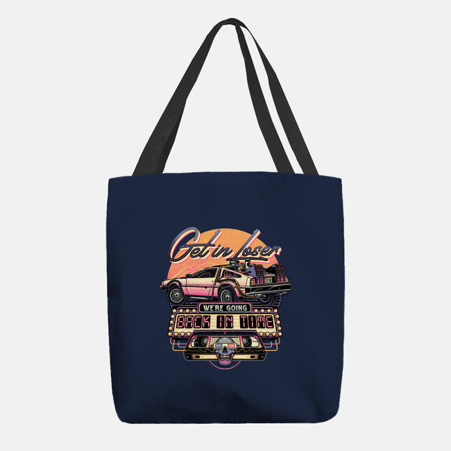Get In We're Going Back In Time-none basic tote bag-momma_gorilla