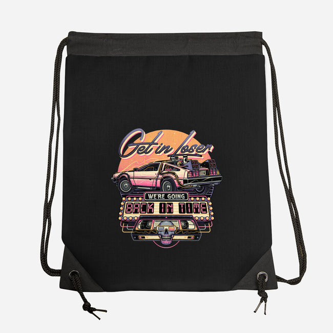 Get In We're Going Back In Time-none drawstring bag-momma_gorilla