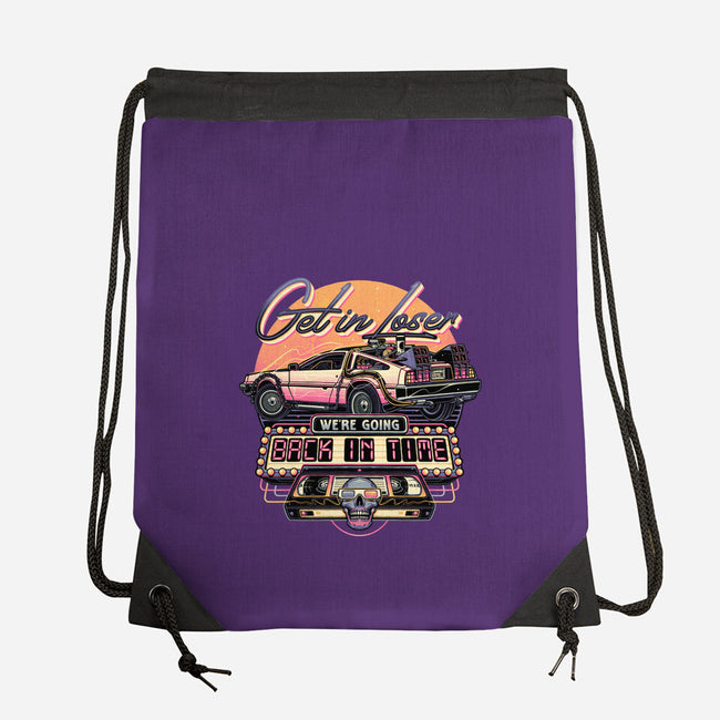 Get In We're Going Back In Time-none drawstring bag-momma_gorilla