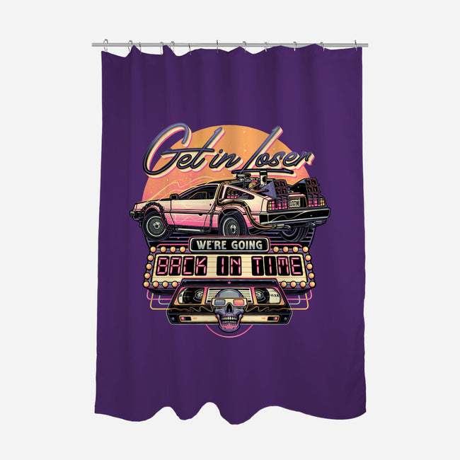 Get In We're Going Back In Time-none polyester shower curtain-momma_gorilla
