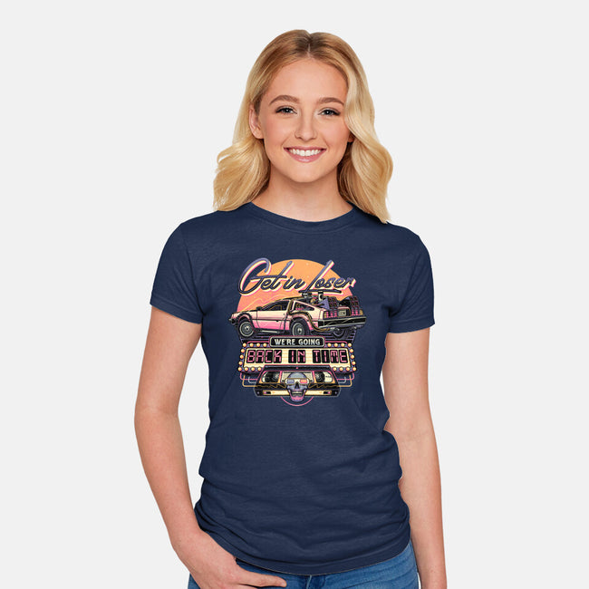 Get In We're Going Back In Time-womens fitted tee-momma_gorilla