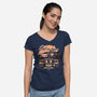 Get In We're Going Back In Time-womens v-neck tee-momma_gorilla