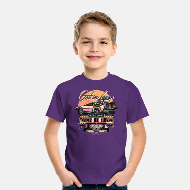 Get In We're Going Back In Time-youth basic tee-momma_gorilla