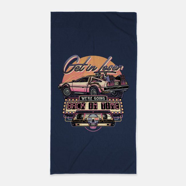Get In We're Going Back In Time-none beach towel-momma_gorilla