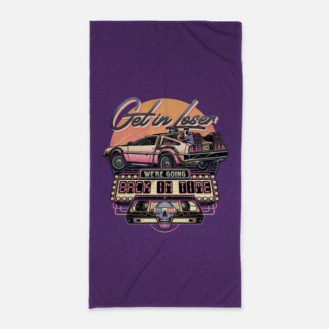 Get In We're Going Back In Time-none beach towel-momma_gorilla