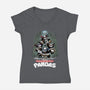 Teenage Mutant Ninja Pandas-womens v-neck tee-zascanauta