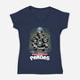 Teenage Mutant Ninja Pandas-womens v-neck tee-zascanauta