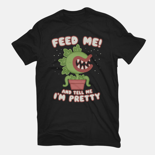 Feed Me! And Tell Me I'm Pretty-youth basic tee-Weird & Punderful