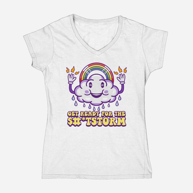Prepare For The Storm-womens v-neck tee-Nickbeta Designs