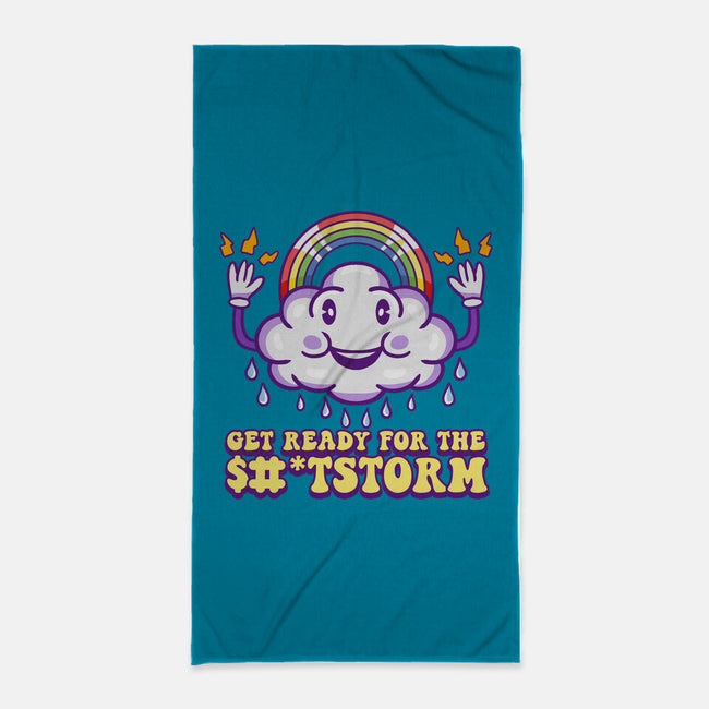 Prepare For The Storm-none beach towel-Nickbeta Designs