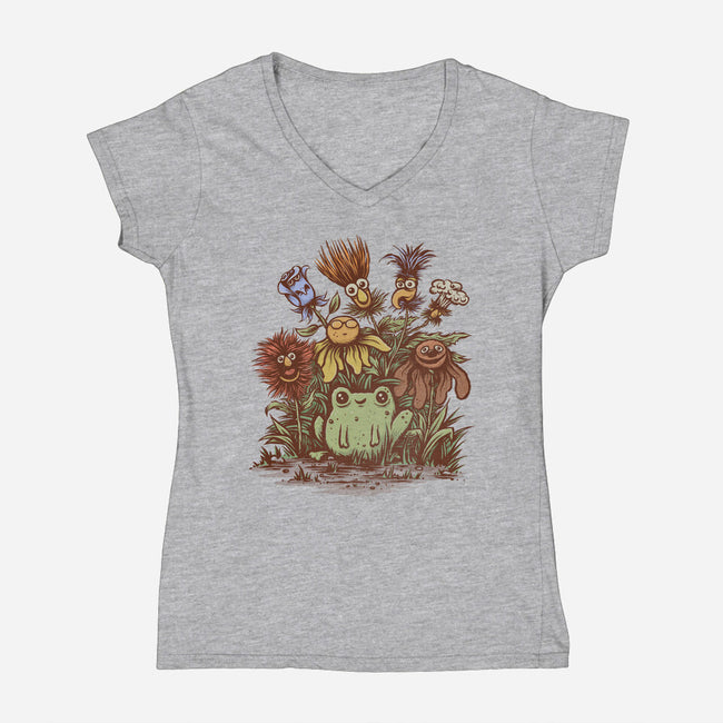 April Showers Bring Strange Flowers-womens v-neck tee-kg07