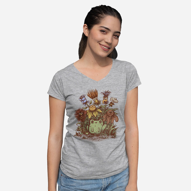 April Showers Bring Strange Flowers-womens v-neck tee-kg07