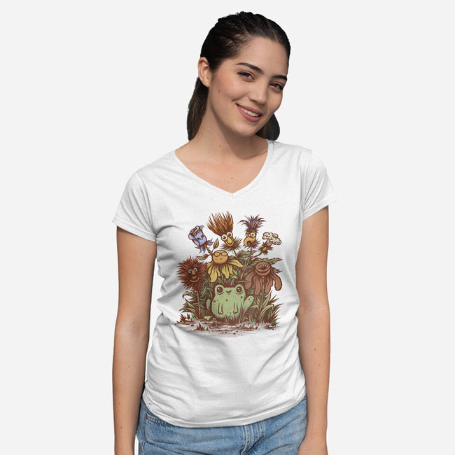 April Showers Bring Strange Flowers-womens v-neck tee-kg07