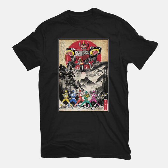 Rangers In Japan Woodblock-womens basic tee-DrMonekers