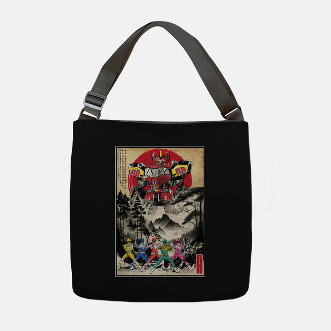 Rangers In Japan Woodblock-none adjustable tote bag-DrMonekers