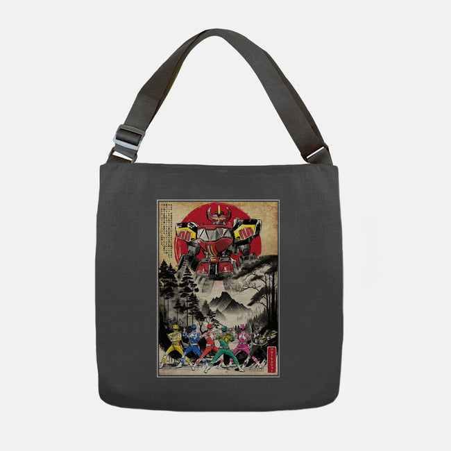 Rangers In Japan Woodblock-none adjustable tote bag-DrMonekers