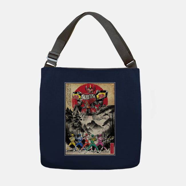 Rangers In Japan Woodblock-none adjustable tote bag-DrMonekers