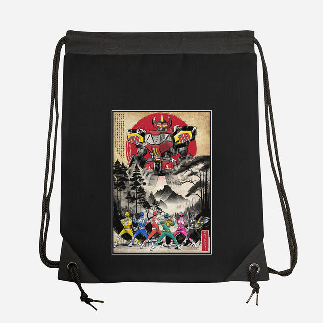 Rangers In Japan Woodblock-none drawstring bag-DrMonekers