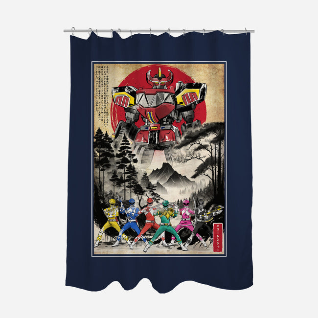 Rangers In Japan Woodblock-none polyester shower curtain-DrMonekers