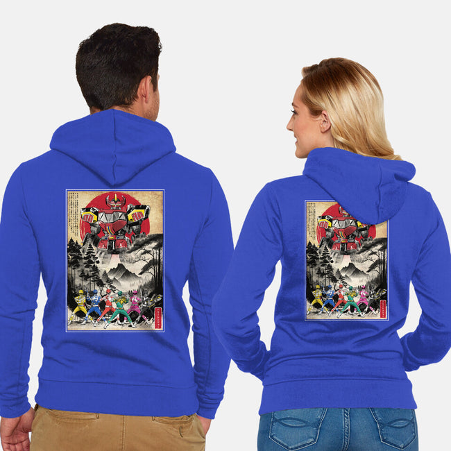 Rangers In Japan Woodblock-unisex zip-up sweatshirt-DrMonekers