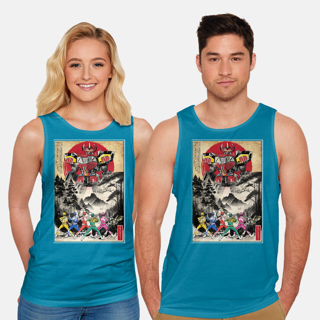 Rangers In Japan Woodblock-unisex basic tank-DrMonekers