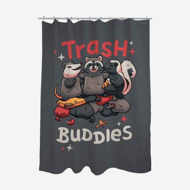 Trash Buddies-none polyester shower curtain-Geekydog