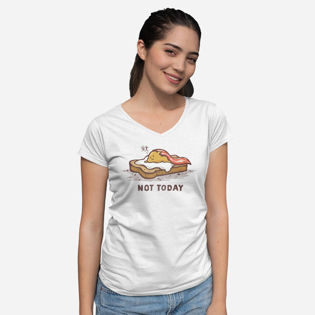 The Lazy Egg-womens v-neck tee-kg07