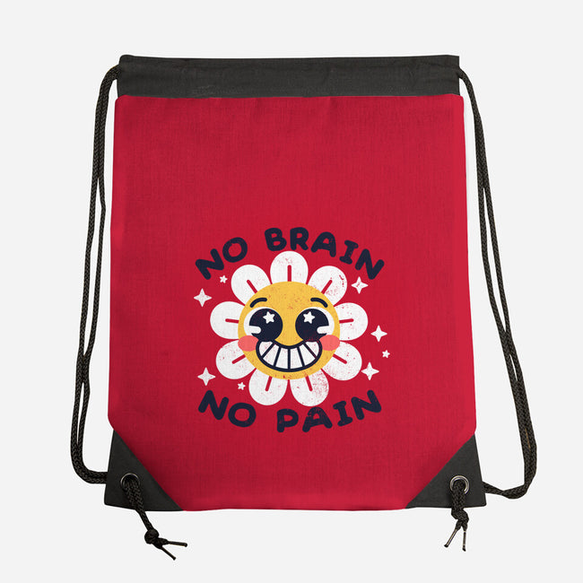 No Brain No Pain-none drawstring bag-NemiMakeit