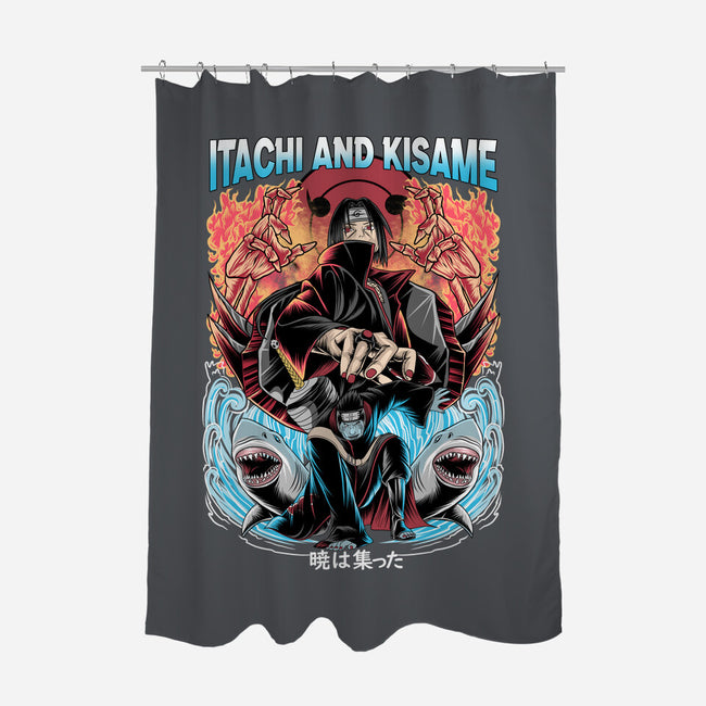 Itachi And Kisame-none polyester shower curtain-Rudy